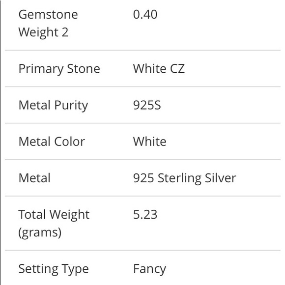 PREMIUM ZIRCON 925 STERLING SILVER SZ 10 NWT - Picture 9 of 9